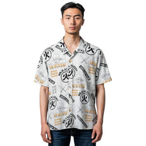 Naruto Shippuden Button Up Shirt Mens XL White Manga Anime Lover Short Sleeve